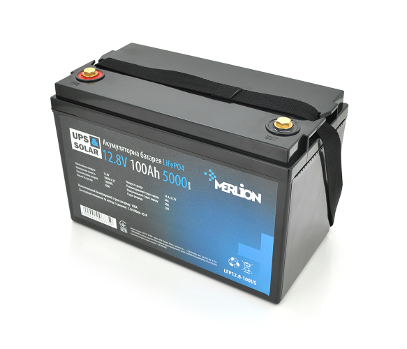 Акумулятор LiFePO4 12.8V 100Ah MERLION BMS-50A (06775) - Фото 1 Акумулятор LiFePO4 12.8V 100Ah MERLION BMS-50A (06775) - зображення 1
