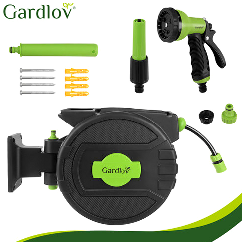 Котушка для шланга автоматическая 20 м 7 режимов для сада черно-зеленый Gardlov PR-406 - Фото 6 Котушка для шланга автоматическая 20 м 7 режимов для сада черно-зеленый Gardlov PR-406 - зображення 6