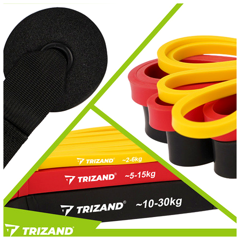 Эспандеры для фитнеса сопротивление до 30 кг набор 3 шт латекс TRIZAND PR-362 - зображення 3