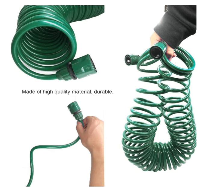 Садовий спіральний шланг 7.5 м Loop Water Hose / Гнучкий складний шланг для поливу з конектором, пластиковий водяний шланг - Фото 4 Садовий спіральний шланг 7.5 м Loop Water Hose / Гнучкий складний шланг для поливу з конектором, пластиковий водяний шланг - зображення 4