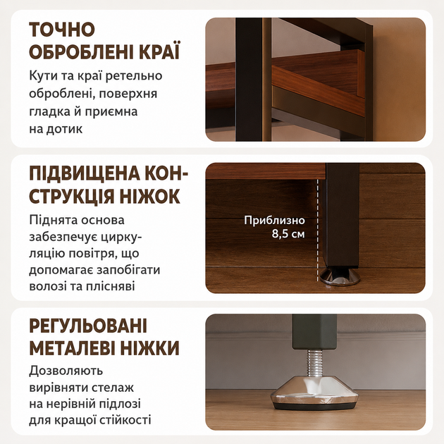 Книжный стеллаж Loft 120×32×192 см на 6 полок CA72A Deep Walnut - изображение 3