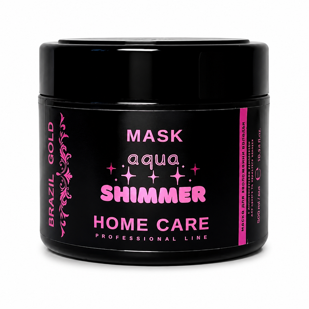 Маска для глибокого зволоження сухого та пористого волосся Brazil Gold Home Care Aqua Shimmer Mask 300 мл - Фото 1 Маска для глибокого зволоження сухого та пористого волосся Brazil Gold Home Care Aqua Shimmer Mask 300 мл - зображення 1