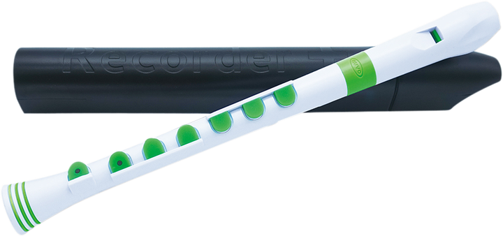 Блокфлейта барокова Nuvo Recorder+ Біла з зеленим - Фото 1 Блокфлейта барокова Nuvo Recorder+ Біла з зеленим - зображення 1
