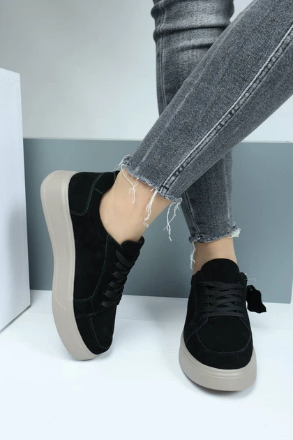 Кросівки Замшеві Чорні бежева підошва 36 розмір на 23.5см (Код 216.36) - Фото 11 Кросівки Замшеві Чорні бежева підошва 36 розмір на 23.5см (Код 216.36) - зображення 11
