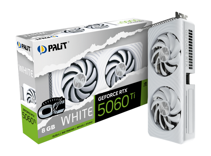 Видеокарта RTX 5060 Ti 8GB GDDR7 White OC Palit (NE7506TU19P1-GB2062M) - Фото 1 Видеокарта RTX 5060 Ti 8GB GDDR7 White OC Palit (NE7506TU19P1-GB2062M) - изображение 1