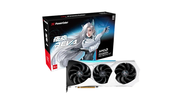Видеокарта AMD Radeon RX 9070 XT 16GB GDDR6 Hellhound Reva Edition PowerColor (RX9070XT 16G-L/OC/REVA) - Фото 1 Видеокарта AMD Radeon RX 9070 XT 16GB GDDR6 Hellhound Reva Edition PowerColor (RX9070XT 16G-L/OC/REVA) - изображение 1