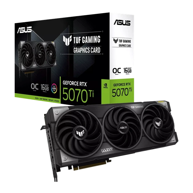 Видеокарта RTX 5070 Ti 16GB GDDR7 TUF Gaming OC Asus (TUF-RTX5070TI-O16G-GAMING) - Фото 1 Видеокарта RTX 5070 Ti 16GB GDDR7 TUF Gaming OC Asus (TUF-RTX5070TI-O16G-GAMING) - изображение 1