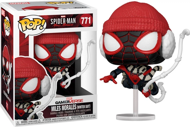 Figurka Funko Pop! Marvel Spider-Man Miles Morales 771 Miles Morales in Winter Suit Bobble-Head 54692 (889698546928) - obraz 3