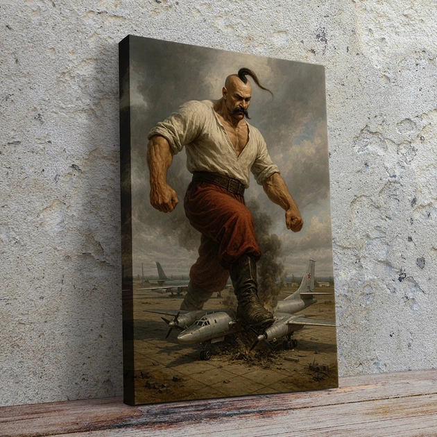 Интерьерная картина Казак наступает, ВСУ, патриотический арт, 42×28 см (id6987) - изображение 2