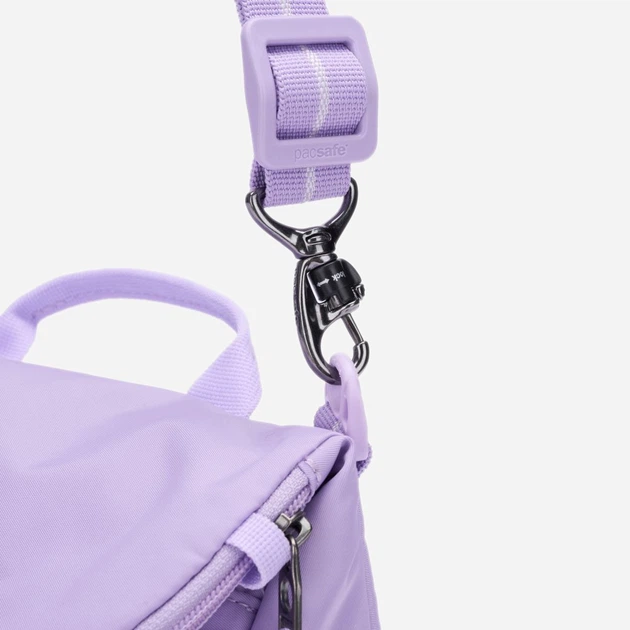Сумка кросс-боди через плечо женская тканевая средняя PacSafe GO Saddle Crossbody 35140 Лавандовая (35140612) - Фото 9 Сумка кросс-боди через плечо женская тканевая средняя PacSafe GO Saddle Crossbody 35140 Лавандовая (35140612) - изображение 9