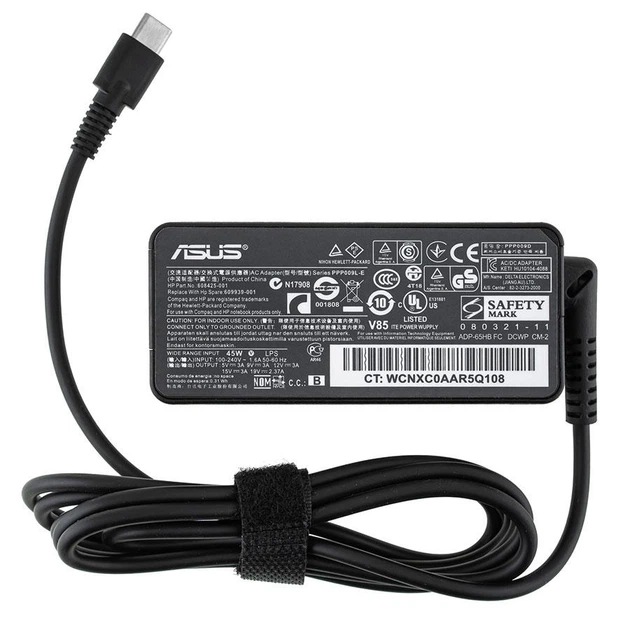 Блок питания для ноутбука ASUS TYPE-C 45W, black, RECTANGULAR - Фото 3 Блок питания для ноутбука ASUS TYPE-C 45W, black, RECTANGULAR - изображение 3