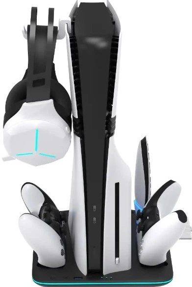 Podstawka chłodząca i ładująca YAXO ICE STORM NE do PS5 Pro/PS5 Slim Techno Black (YGISNECCS01B) - obraz 6
