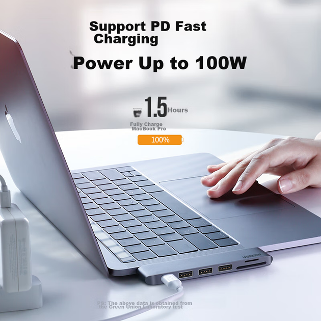Док-станция расширения UGREEN Type-C, подключаемая напрямую к ноутбукам Apple MacBook Pro/Air, совместима с ноутбуками на базе процессоров M3/M4, конвертер Thunderbolt 4/5, кардридер USB 3.0, порт C. - изображение 5