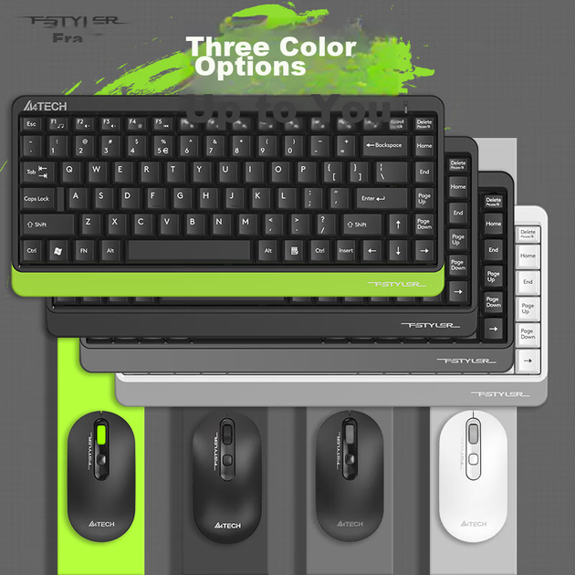 Комплект беспроводной A4Tech Fstyler FG1120 Wireless ENG Fluorescent Green - изображение 6
