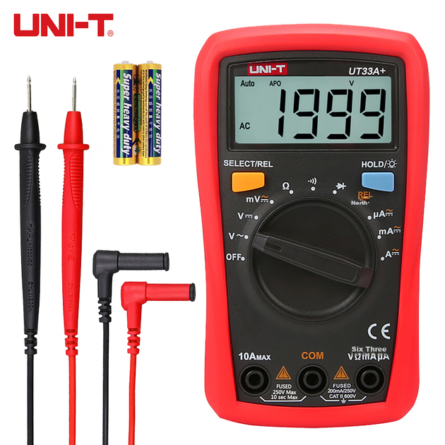Кишеньковий цифровий мультиметр UNI-T UT33A+, високоточний вигорілостійкий мультиметр, електричний вимірювач, багатоцільовий вимірювач для домашнього використання - зображення 6