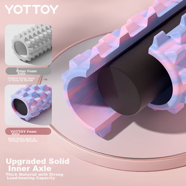 Фитнес-комплект Yottoy с массажным мячом и стойкой для йоги (3 предмета) из пенополиуретана. - изображение 8