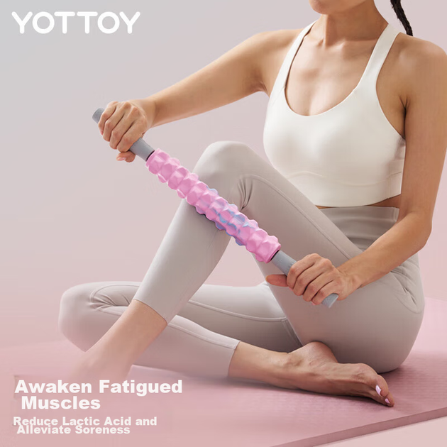 Фитнес-комплект Yottoy с массажным мячом и стойкой для йоги (3 предмета) из пенополиуретана. - изображение 9