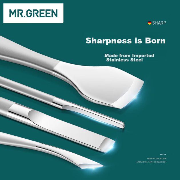 Набор педикюрных кусачек MR.GREEN Mr-9103 для вросших ногтей и мозолей, 4 предмета - изображение 4