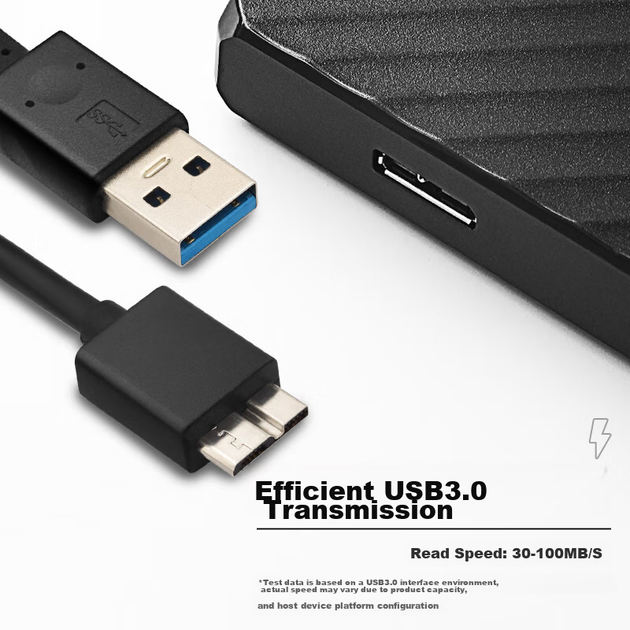 Портативный жесткий диск KESU 1 ТБ с шифрованием данных, USB 3.0, для подключения к ноутбуку и телефону, механический жесткий диск, 2,5 дюйма, внешнее хранилище для домашнего и офисного использования. - изображение 4