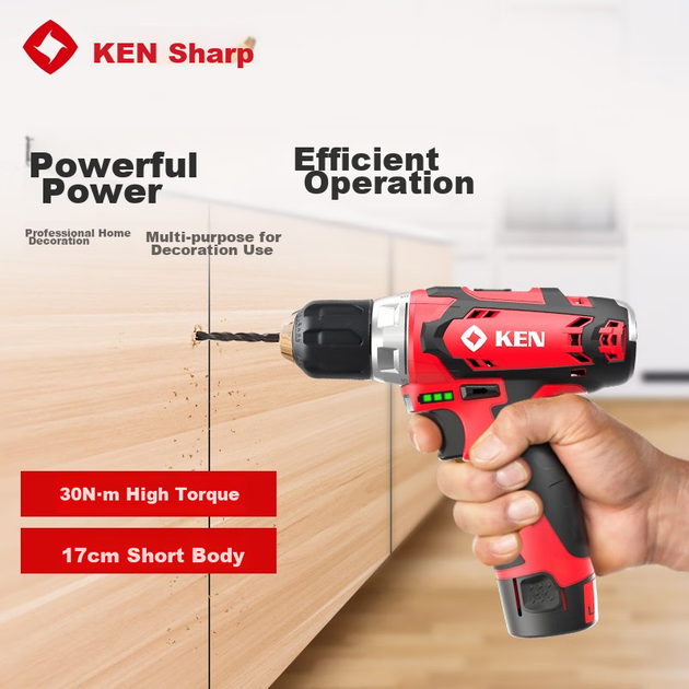 Дрель-шуруповерт KEN BL6012C аккумуляторная 12 В литий-ионная бесщеточная - изображение 4