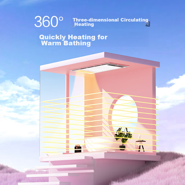 Обігрівач для ванної кімнати Haier Wind And Heat, потужний двомоторний перемикач клавіш на фортепіано, багатофункціональний світлодіодний обігрівач для ванної кімнати, машина теплого повітря для ванної кімнати M4X - изображение 6