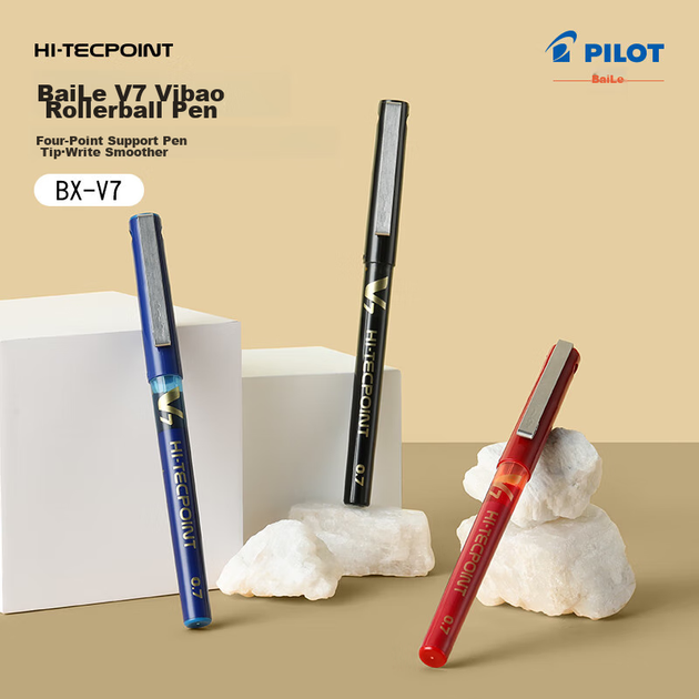 Гелевая ручка PILOT BX-V7, 0.7 мм, красная, 12 шт - изображение 6