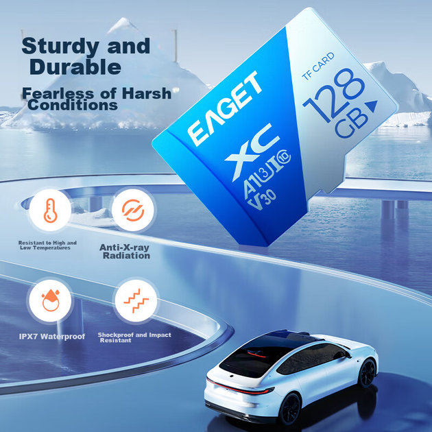 Карта памяті EAGET T1 microSDXC 128GB Class 10 UHS-I U3 V30 A1 - Фото 6 Карта памяті EAGET T1 microSDXC 128GB Class 10 UHS-I U3 V30 A1 - изображение 6