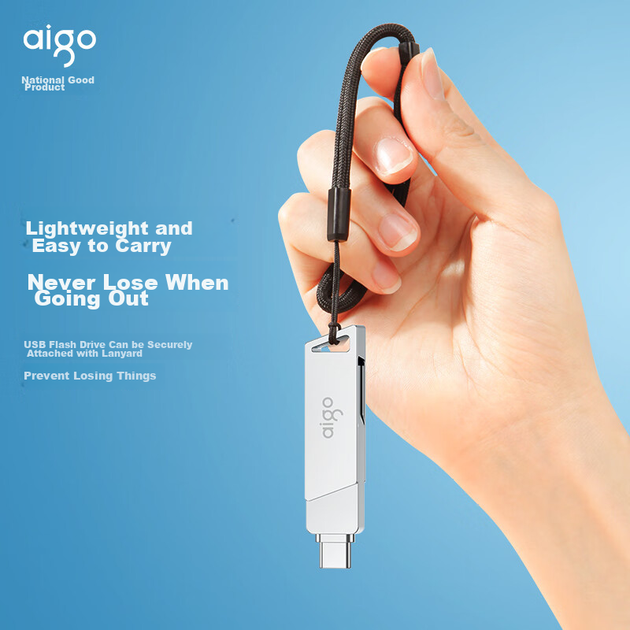 Флеш-накопитель Aigo 64 ГБ большой емкости 220 МБ/с USB 3.2 Type-C с двойным интерфейсом для телефонов, планшетов и ноутбуков (U350). Универсальная флешка для бизнеса, офиса и кабинета. Совместима со смартфонами, планшетами и ноутбуками. - Фото 10 Флеш-накопитель Aigo 64 ГБ большой емкости 220 МБ/с USB 3.2 Type-C с двойным интерфейсом для телефонов, планшетов и ноутбуков (U350). Универсальная флешка для бизнеса, офиса и кабинета. Совместима со смартфонами, планшетами и ноутбуками. - изображение 10