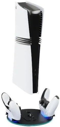 Podstawka ładująca YAXO CYCLONE RAMP NE do PS5/PS5 Slim/PS5 Pro Techno Black (YGCRNECB01B) - Zdjęcie 6 Podstawka ładująca YAXO CYCLONE RAMP NE do PS5/PS5 Slim/PS5 Pro Techno Black (YGCRNECB01B) - obraz 6