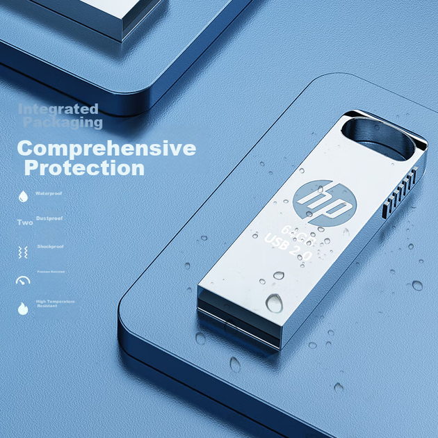Флеш-накопичувач HP 32 ГБ USB 2.0 з адаптером Type-C, v206w, сріблястий метал, USB-накопичувач для міні-комп'ютерів та бізнесу - изображение 9