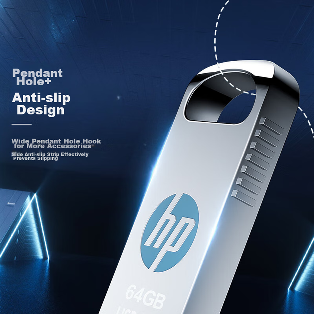 Флеш-накопичувач HP 32 ГБ USB 2.0 з адаптером Type-C, v206w, сріблястий метал, USB-накопичувач для міні-комп'ютерів та бізнесу - изображение 10
