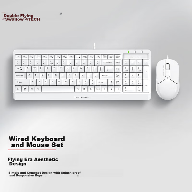 Комплект проводной A4Tech Fstyler F1512 USB Ivory - изображение 4