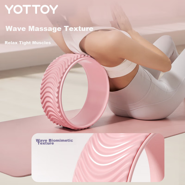 Йога-колесо Yottoy для раскрытия спины, оборудование для йоги, йога-колесо для начинающих, корректор осанки, волшебное кольцо, пилатес-круг - изображение 7