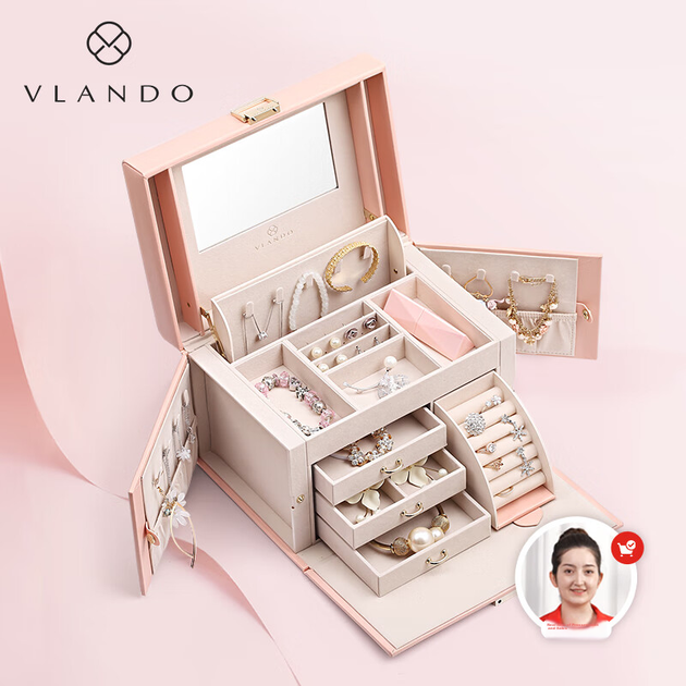 VLANDO — подарочная шкатулка для украшений на день рождения для девушки, шкатулка для хранения свадебных подарков для невесты, шкатулка для украшений премиум-класса. - изображение 6