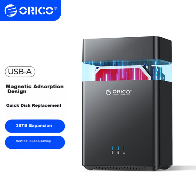 Корпус для жорсткого диска ORICO, 3,5-дюймовий, багатовідсіковий, USB 3.0 SATA, зовнішній портативний корпус для зберігання даних, двовідсіковий DS200U3 - зображення 12