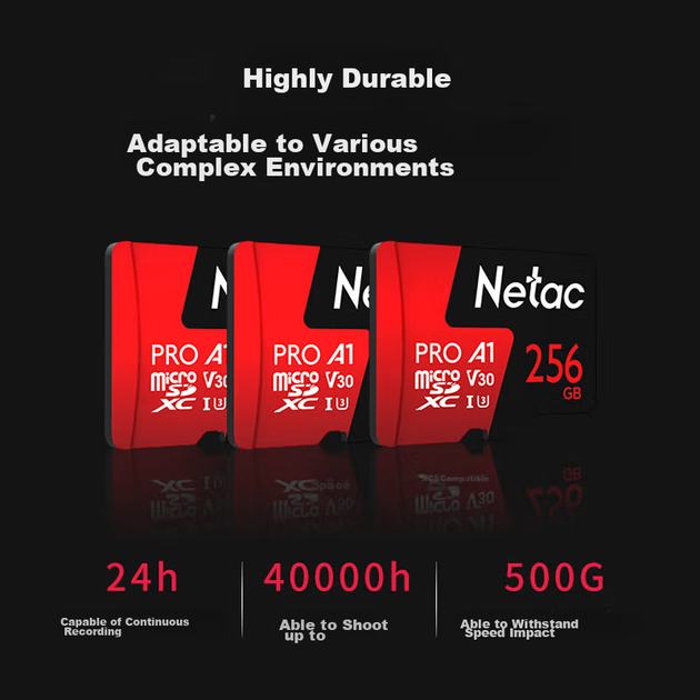 Карта пам'яті Netac High Endurance microSDXC 256GB UHS-I U3 V30 A1 - зображення 6