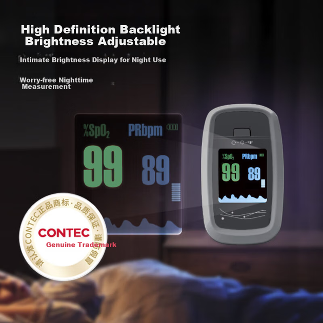 Пульсоксиметр для пальців CONTEC CMS50D1-Pro, монітор насичення крові киснем - зображення 6