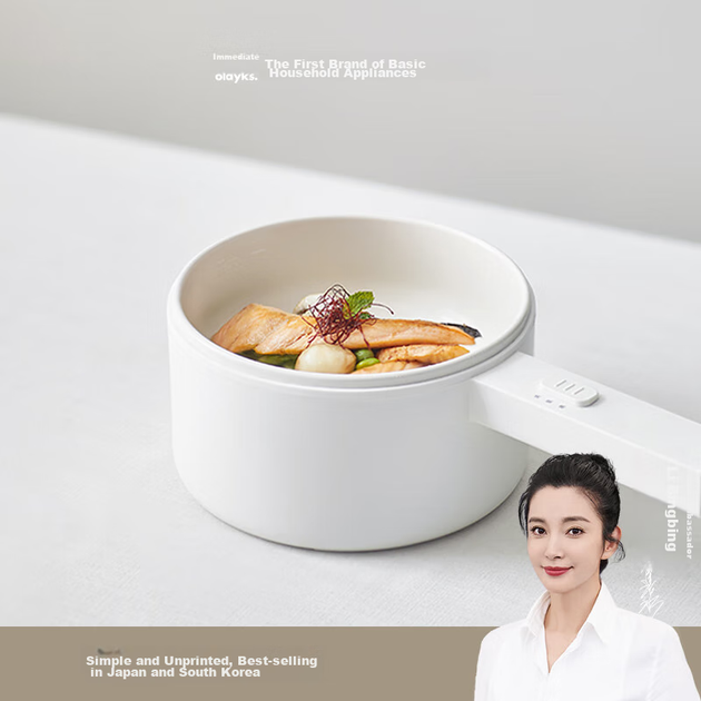 Электронная мультиварка Olayks Instant Electric Cooking Pot, небольшая электрическая кастрюля для общежития, многофункциональная электрическая кастрюля для приготовления лапши в студенческом общежитии, универсальная кастрюля, 1,5 л. - изображение 2