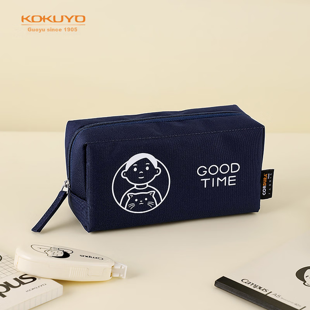 Пенал KOKUYO Noritake Collaboration, коробка для хранения школьных канцелярских принадлежностей, большая вместимость, темно-синий, 1 шт., WSG-PC2X222DB - изображение 4