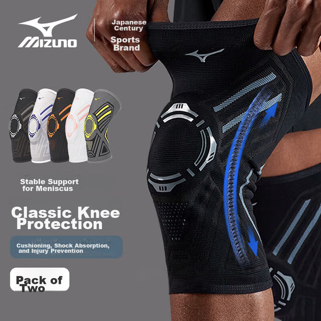 Наколінник MIZUNO, при травмі меніска, чорно-сірий, розмір L, 2 шт - зображення 4