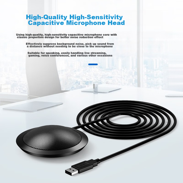 Микрофон Soaiy MK5 настольный конденсаторный всенаправленный, USB, для конференций и стримов - изображение 8