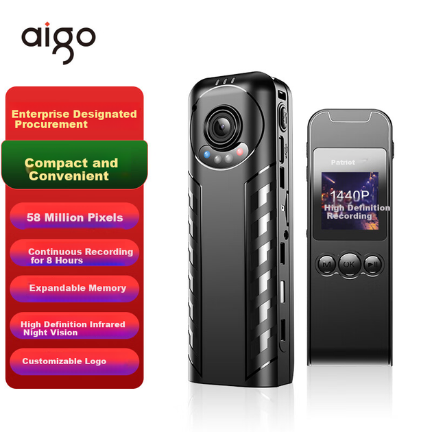 Aigo Dashcam, камера високої чіткості, портативний міні-реєстратор, запис відео та аудіо, компактна спортивна велосипедна камера S10, 64 ГБ - зображення 4