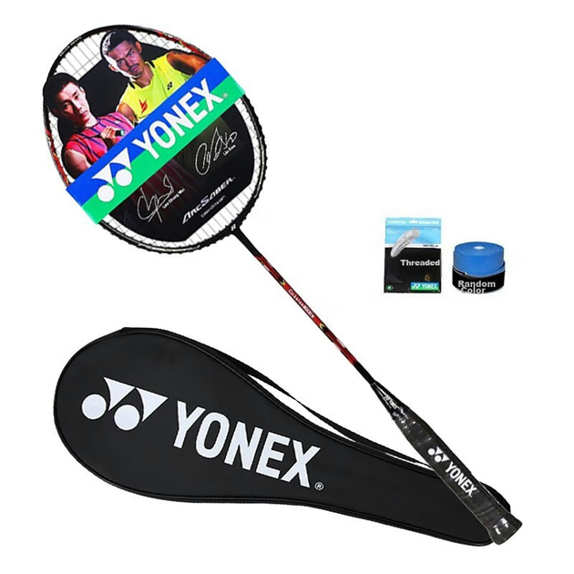 Ракетка для бадминтона YONEX, полностью карбоновая, одинарная, для начинающих, 20CAB8, с обмоткой рукоятки, предварительно натянута струнами, произведено в Тайване, 3U - зображення 5