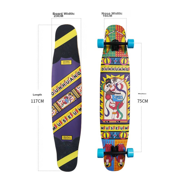 Скейтборд Flavor Bojing Dunhuang Collaboration, професійний скейтборд для дорослих та початківців, скейтборд Dancing Street, танцювальний скейтборд, Zai Chuang - изображение 4