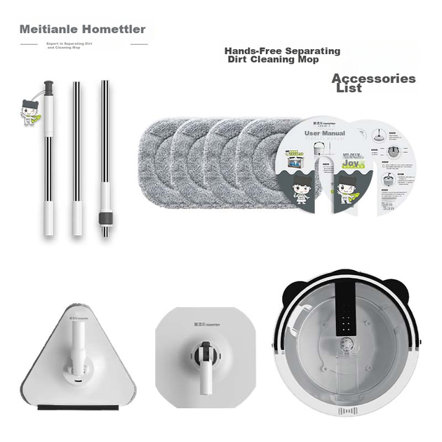 Швабра HoMettler Clean And Dirty Separation, вращающаяся, 4 насадки - изображение 12