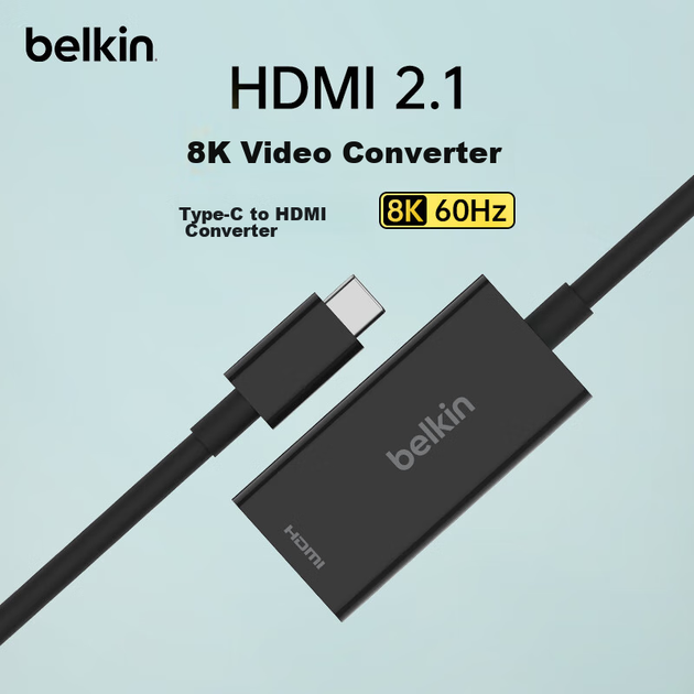 Конвертер BELKIN Type-C в HDMI 2.1, USB-адаптер для расширения видеопорта ноутбука до 8K, USB-C AVC013 - изображение 2