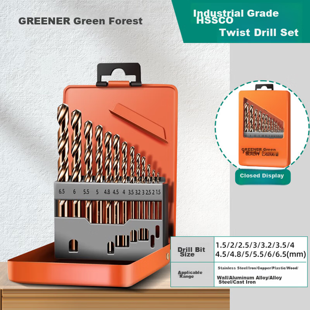 Сверло GREENER для пробивки отверстий, для металла, набор бит - изображение 4