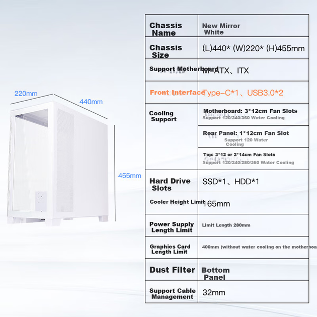 Корпус SAMA New Mirror World Matx Seaside White - Фото 10 Корпус SAMA New Mirror World Matx Seaside White - изображение 10