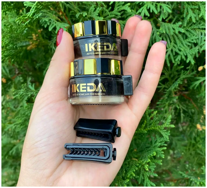 Ароматизатор для авто IKEDA Secret Musk гелевый освежитель воздуха 2 шт. для комфортных поездок и свежести в салоне - изображение 8