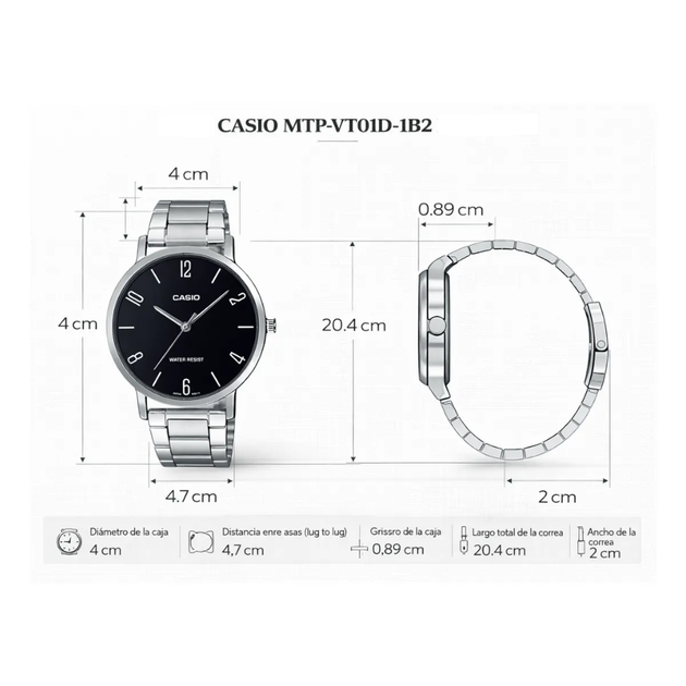 Наручний годинник CASIO MTP-VT01D-1B2UDF - изображение 6